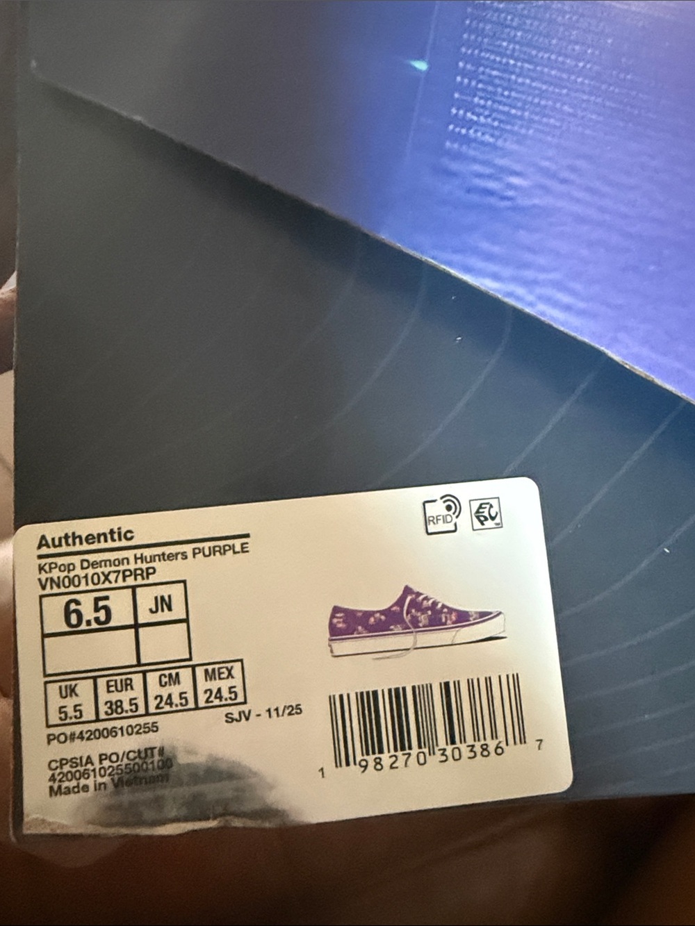 Vans Authentic KPop Demon Hunters Purple Low-Top Sneakers